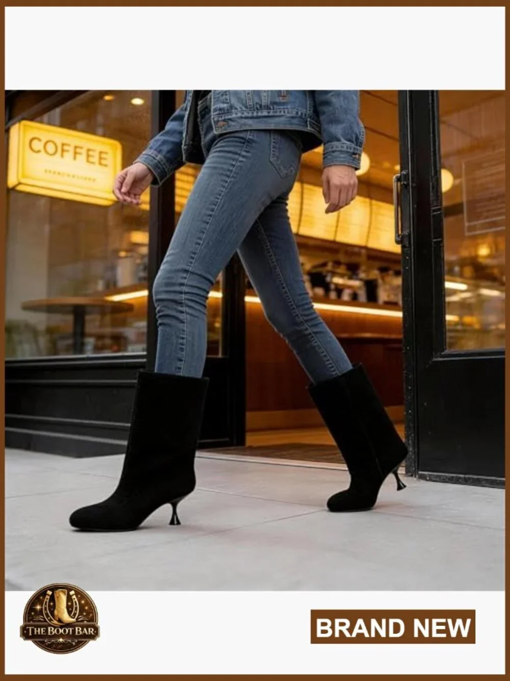 Wide Calf Suede Ankle Boots with Kitten Heel Slip-On Comfort
